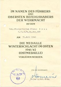 RRA1 Set of four award documents to an NCO in …