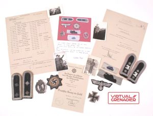 Grouping of items belonging to Heer German Cross in Gold …