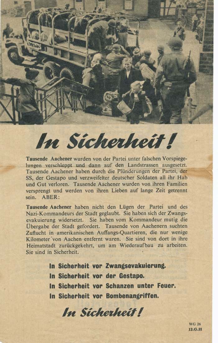 Allied propaganda leaflet intended for the civilans of Aachen — image 2