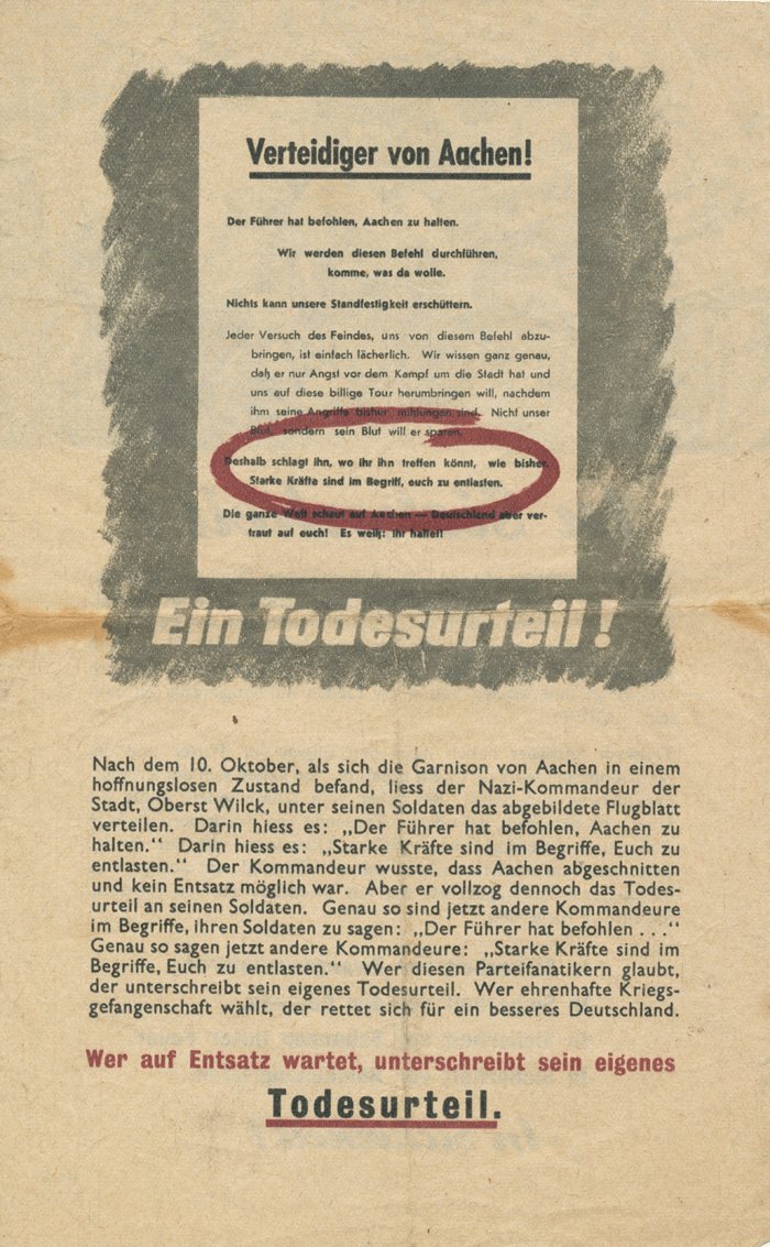 Allied propaganda leaflet intended for the civilans of Aachen — image 3