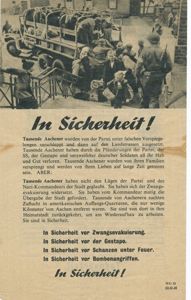 Allied propaganda leaflet intended for the civilans of Aachen