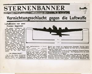 American press release photo of Allied propaganda leaflet