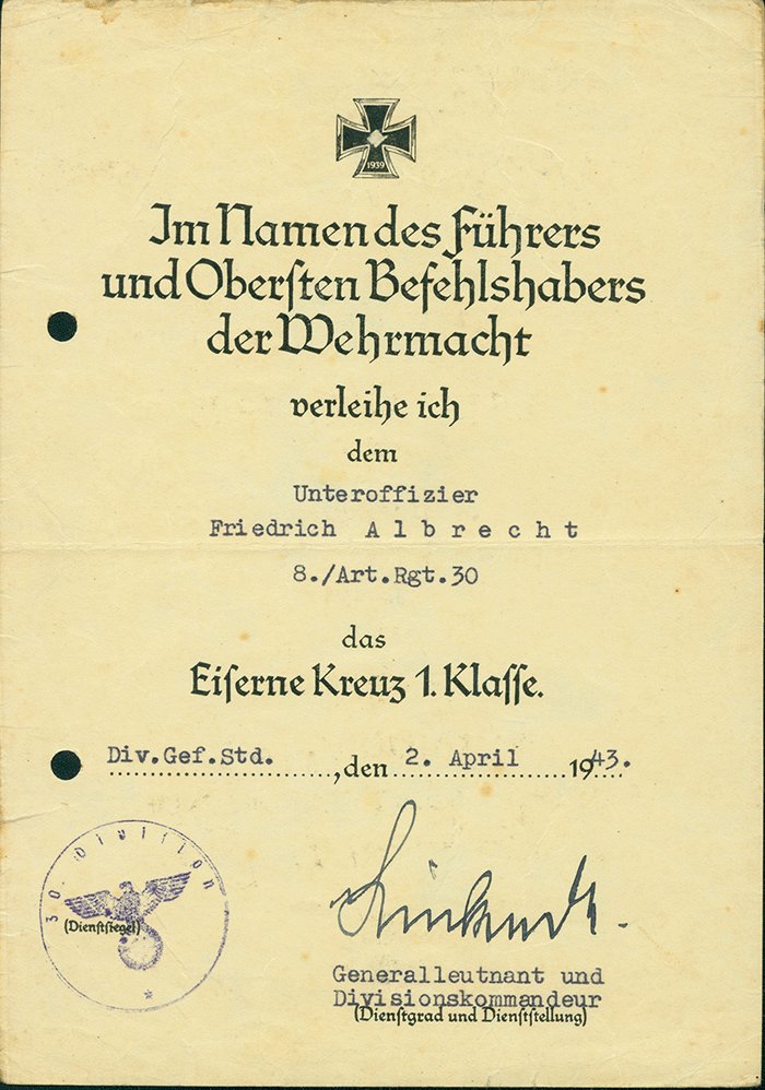 Document set for Heer Art. Uffz. - 50 General Assault Badge, EK I and other awards — image 4