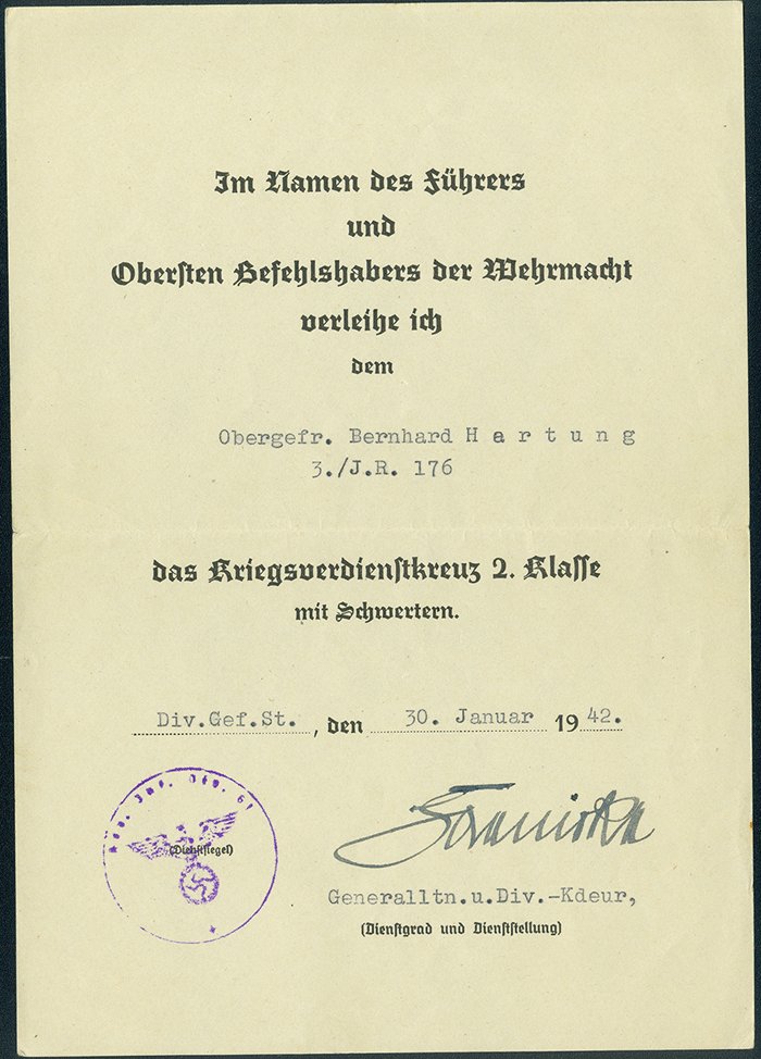 Document set for Heer Obergefreiter - Infanterie Assault Badge and other awards — image 2