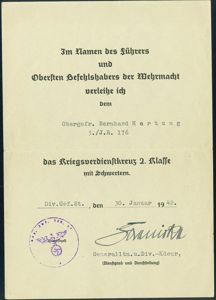 Document set for Heer Obergefreiter - Infanterie Assault Badge and …