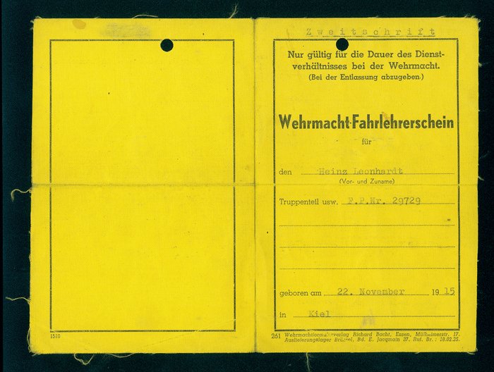NLC1 Driving Instructor's License for Heer Unteroffizier — image 3