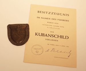 Kuban shield and award document