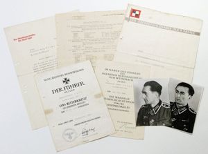 Preliminary Ritterkreuz document set for Unteroffizier Weiss