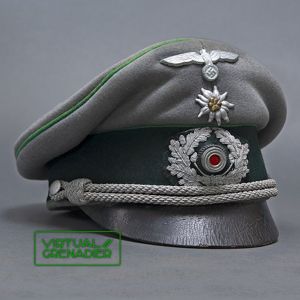 MKS5 Named Heer Gebirgsjäger officers visored cap as made by …