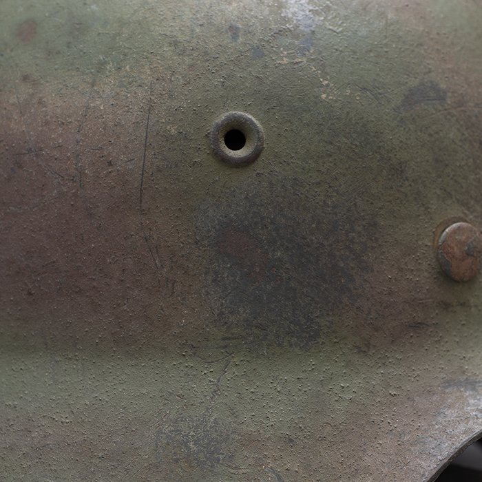 RH69 Heer M42 single decal tricolor spray camouflaged helmet — image 12