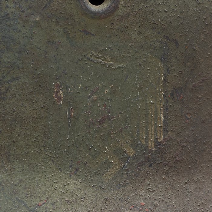 RH69 Heer M42 single decal tricolor spray camouflaged helmet — image 4