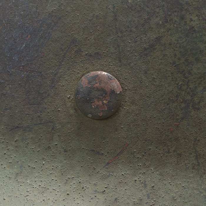 RH69 Heer M42 single decal tricolor spray camouflaged helmet — image 6