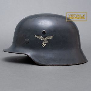 RH63 Excellent Luftwaffe M35 double decal helmet with first pattern …