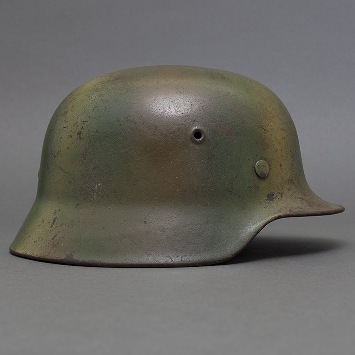 RH57 Luftwaffe M40 single decal tricolor spray camouflaged helmet — image 11