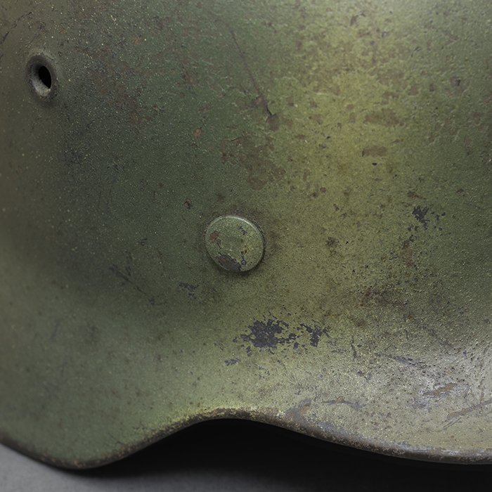 RH57 Luftwaffe M40 single decal tricolor spray camouflaged helmet — image 14