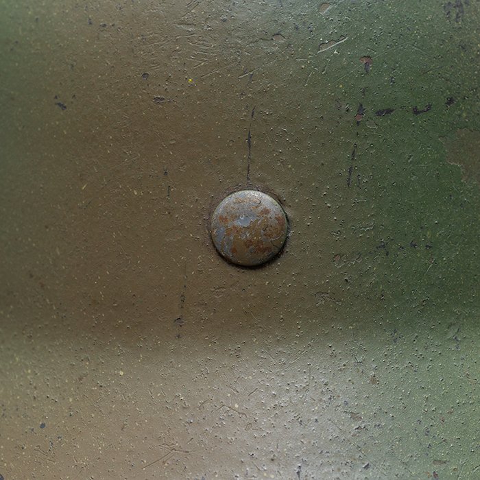 RH57 Luftwaffe M40 single decal tricolor spray camouflaged helmet — image 17