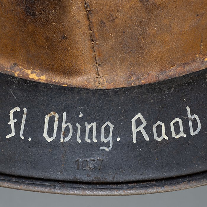 RH57 Luftwaffe M40 single decal tricolor spray camouflaged helmet — image 24