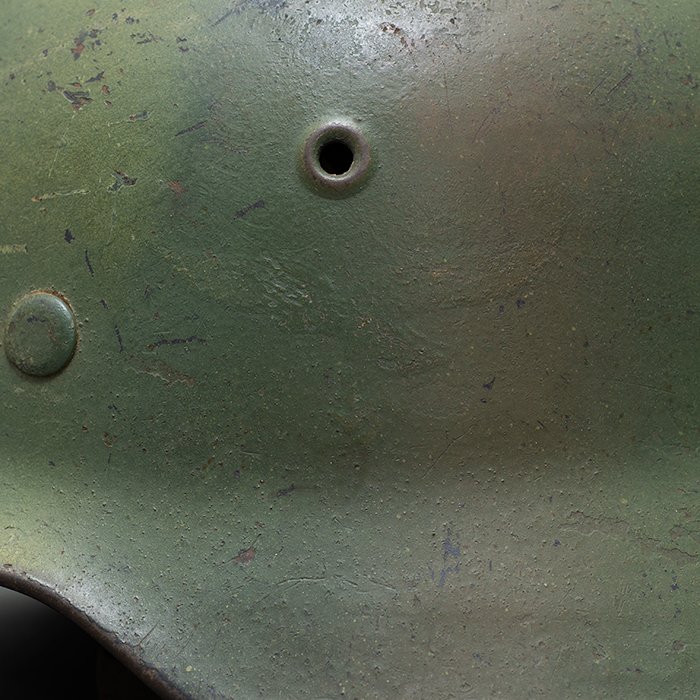 RH57 Luftwaffe M40 single decal tricolor spray camouflaged helmet — image 3