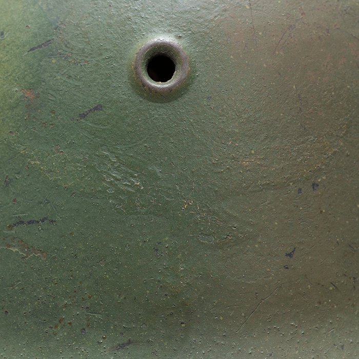 RH57 Luftwaffe M40 single decal tricolor spray camouflaged helmet — image 4