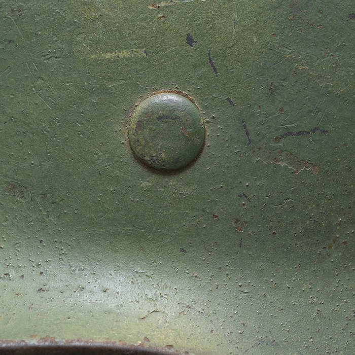 RH57 Luftwaffe M40 single decal tricolor spray camouflaged helmet — image 6