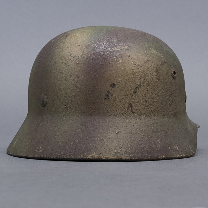 RH51 Heer M35 single decal reissue rough textured tricolor camouflage sprayed helmet — image 15