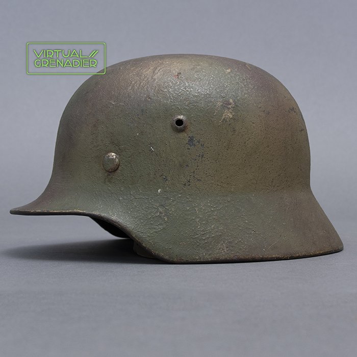 RH51 Heer M35 single decal reissue rough textured tricolor camouflage sprayed helmet — image 2