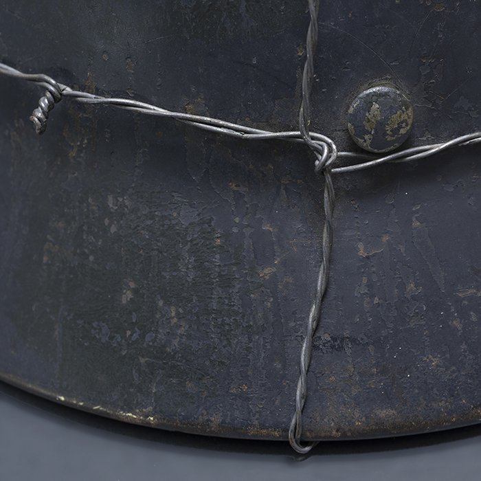 RH45 Luftwaffe M35 double decal overpainted baling wire camouflaged helmet — image 17