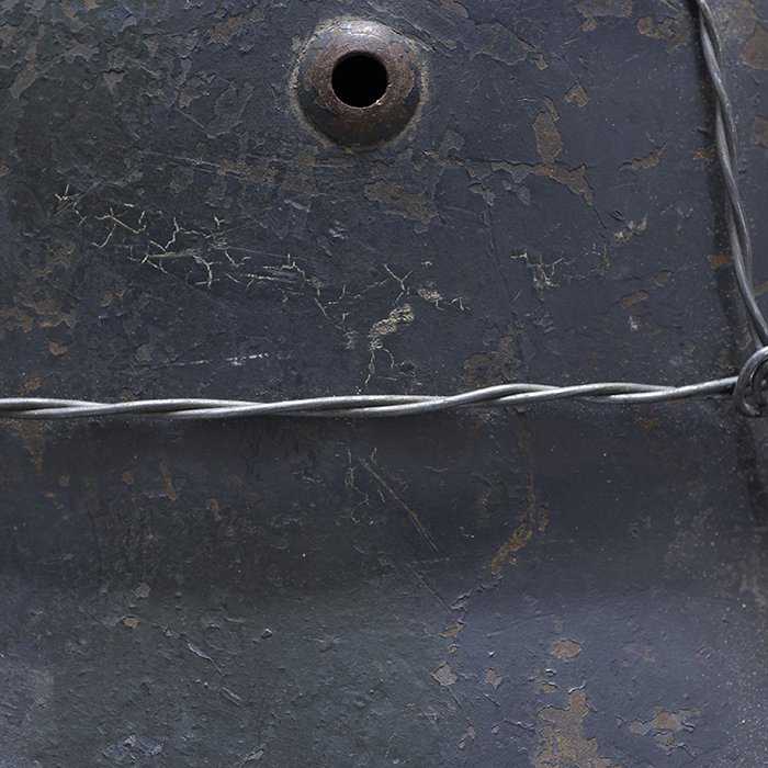 RH45 Luftwaffe M35 double decal overpainted baling wire camouflaged helmet — image 4