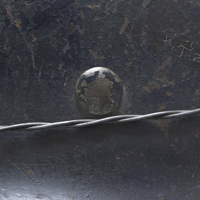 RH45 Luftwaffe M35 double decal overpainted baling wire camouflaged helmet — image 6