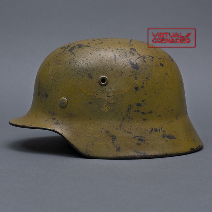 CHQ1 Luftwaffe M40 single decal tan camouflaged helmet — image 2