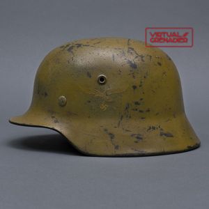 CHQ1 Luftwaffe M40 single decal tan camouflaged helmet