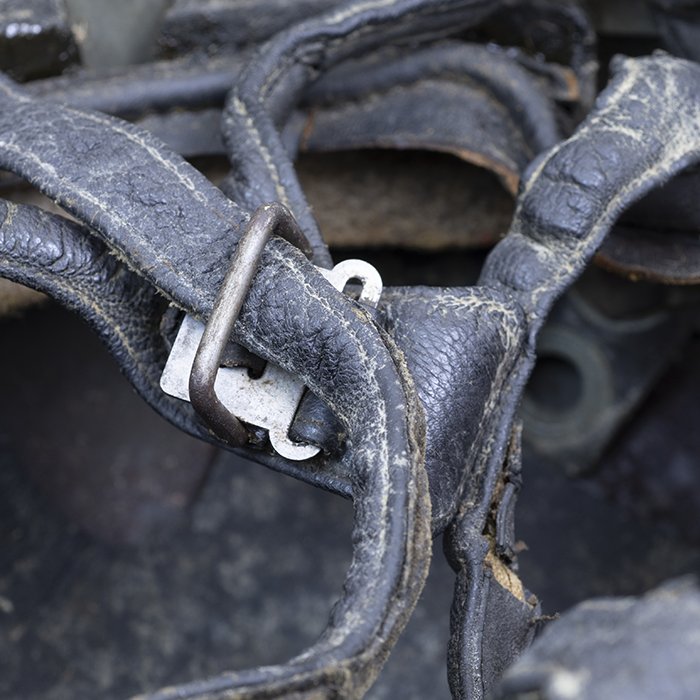 RH55 Luftwaffe M38 single decal tan and green sprayed camouflaged Fallschirmjäger helmet, KIA — image 22