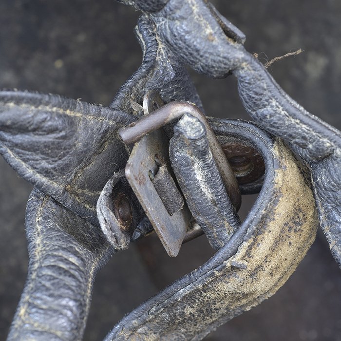 RH55 Luftwaffe M38 single decal tan and green sprayed camouflaged Fallschirmjäger helmet, KIA — image 23