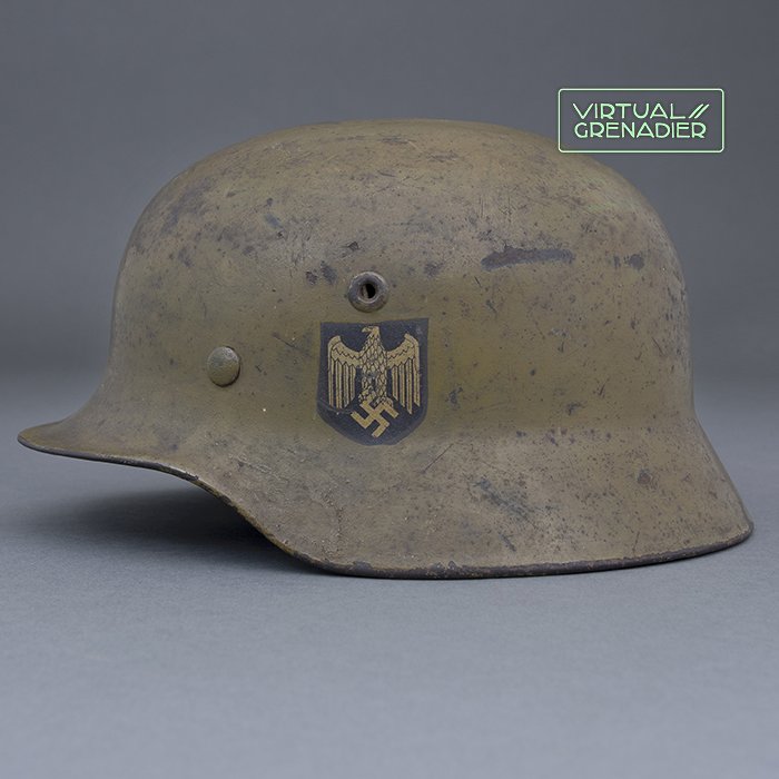 ADM78 Heer M40 single decal olive tan camouflaged helmet — image 2