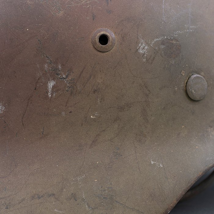 ADM70 Excellent Luftwaffe M35 single decal tricolor spray camouflaged helmet — image 12