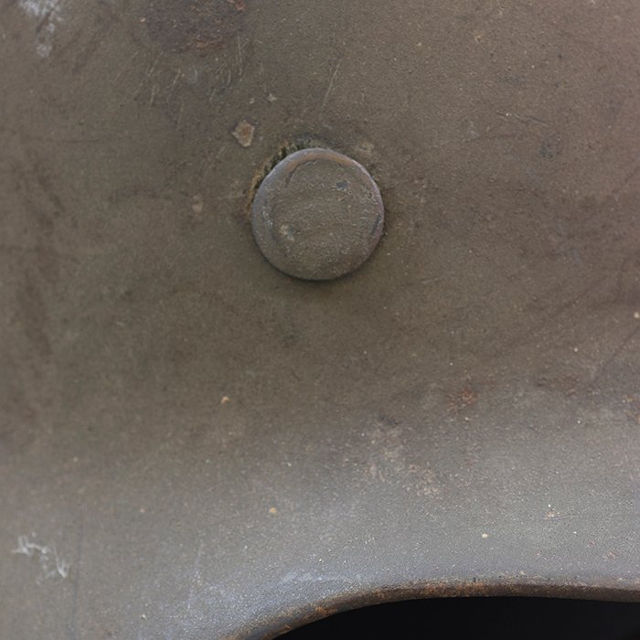 ADM70 Excellent Luftwaffe M35 single decal tricolor spray camouflaged helmet — image 15