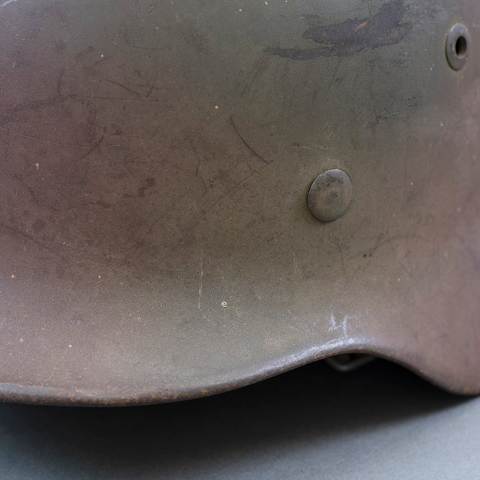 ADM70 Excellent Luftwaffe M35 single decal tricolor spray camouflaged helmet — image 8