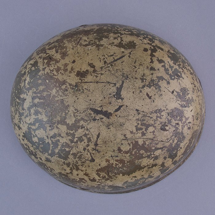 RH23 Luftwaffe M38 single decal tricolor over tan camouflaged Fallschirmjäger helmet — image 20