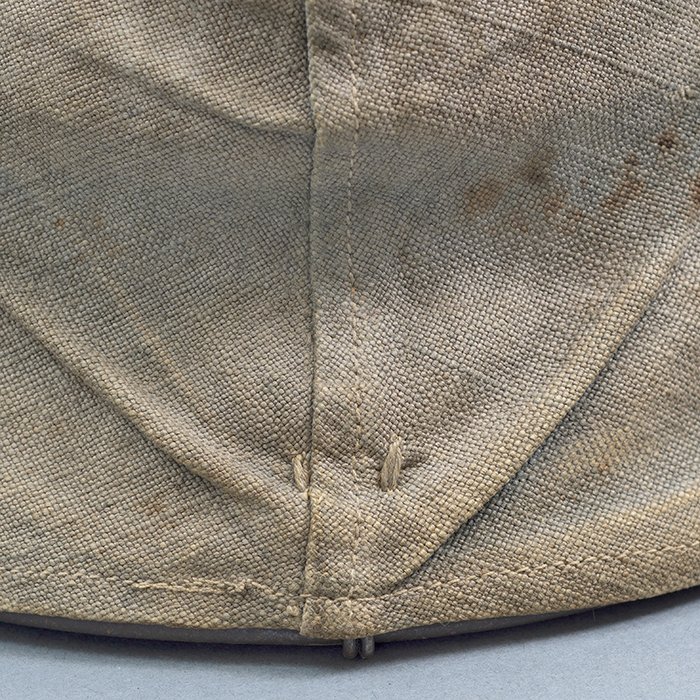 RH28 Heer M40 single decal sawdust overpaint helmet with field made burlap cover — image 17