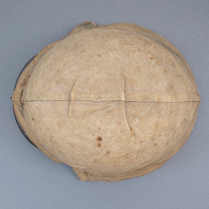 RH28 Heer M40 single decal sawdust overpaint helmet with field made burlap cover — image 18