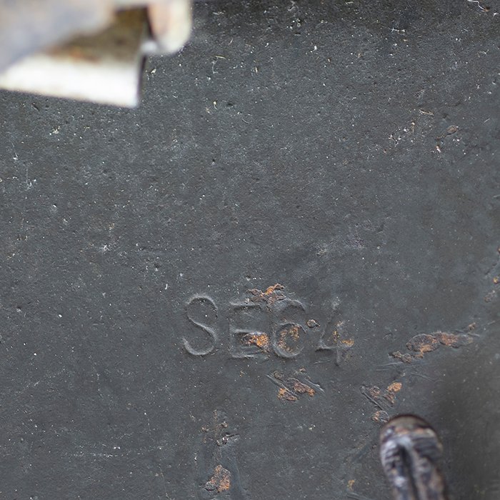 RH28 Heer M40 single decal sawdust overpaint helmet with field made burlap cover — image 24