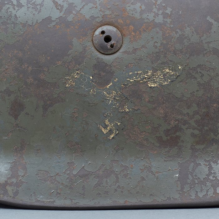 RH27 Luftwaffe M38 double decal camouflaged Fallschirmjäger helmet — image 10