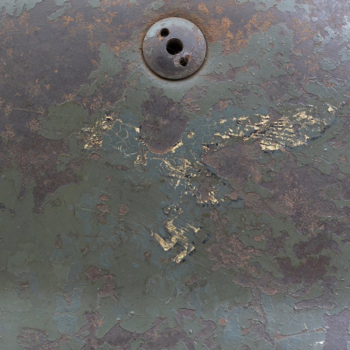 RH27 Luftwaffe M38 double decal camouflaged Fallschirmjäger helmet — image 11