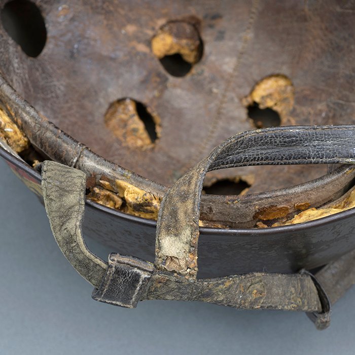 RH27 Luftwaffe M38 double decal camouflaged Fallschirmjäger helmet — image 27