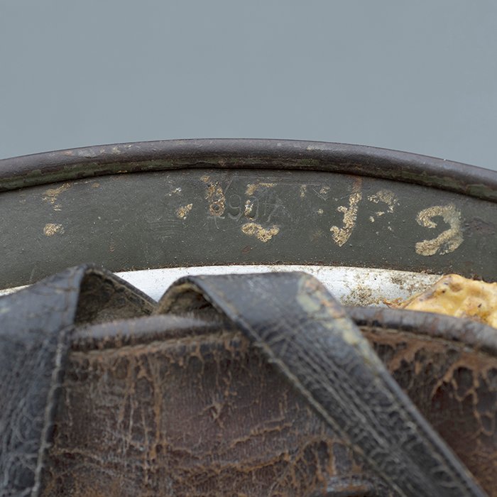 RH27 Luftwaffe M38 double decal camouflaged Fallschirmjäger helmet — image 35