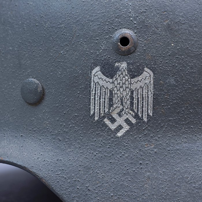 RH21 Heer M35 single decal helmet with rough textured finish — image 3