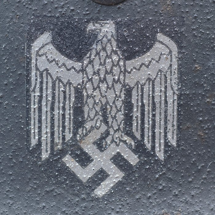 RH21 Heer M35 single decal helmet with rough textured finish — image 4