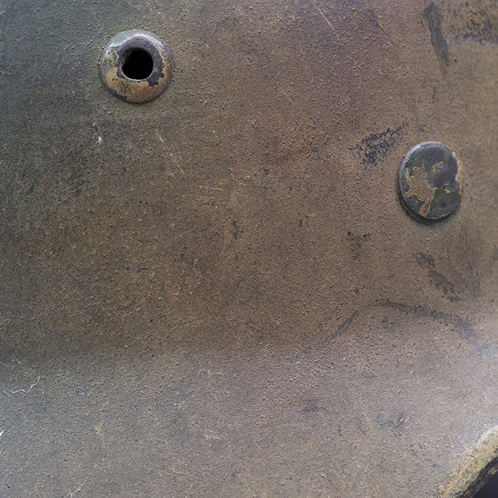 RH20 Heer M35 double decal tricolor spray camouflaged helmet — image 12