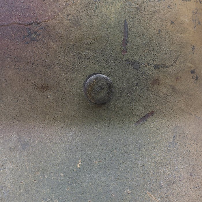 RH20 Heer M35 double decal tricolor spray camouflaged helmet — image 17