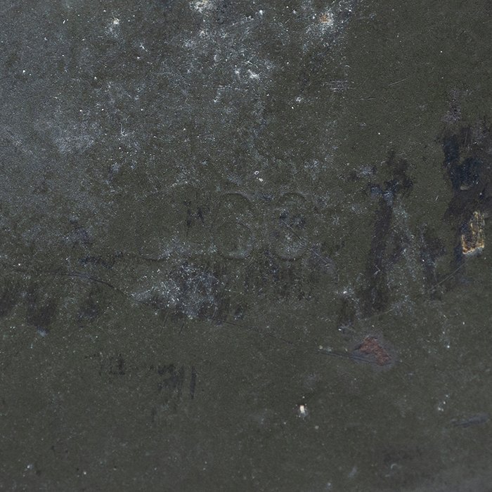 RH20 Heer M35 double decal tricolor spray camouflaged helmet — image 23